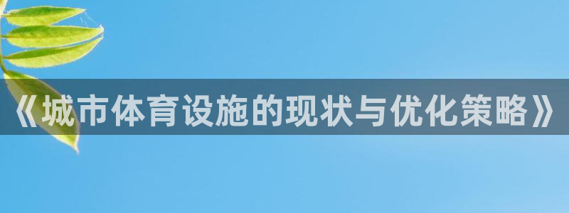 意昂4科技：《城市体育设施的现状与优化策略》
